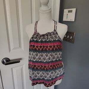 Pink Rose Multicolor Boho Camisole Euc L